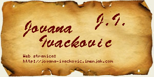 Jovana Ivačković vizit kartica